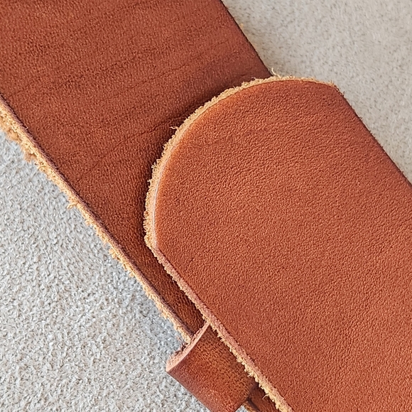 Urban Outfitters belt women's M cognac brown leather double ring buckle casual - Picture 7 of 12